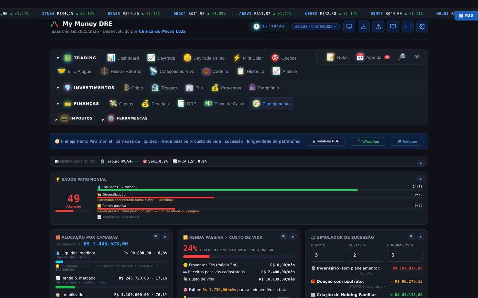 Planejamento — metas com prazo